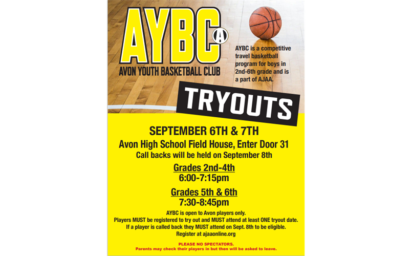 Avon Youth Basketball Tryouts